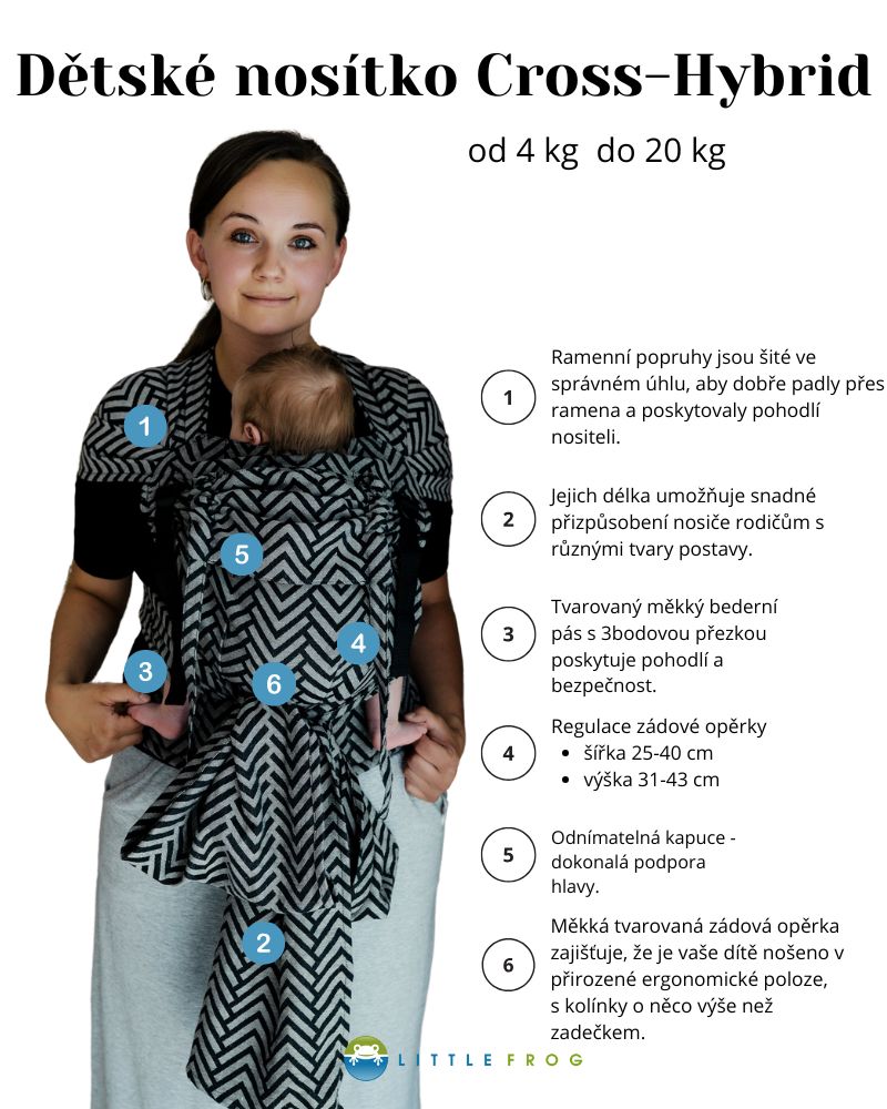 ergonomické rostoucí hybridní nosítko