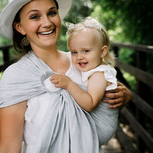 Ring sling Linen Silver Wildness - M (2 m)