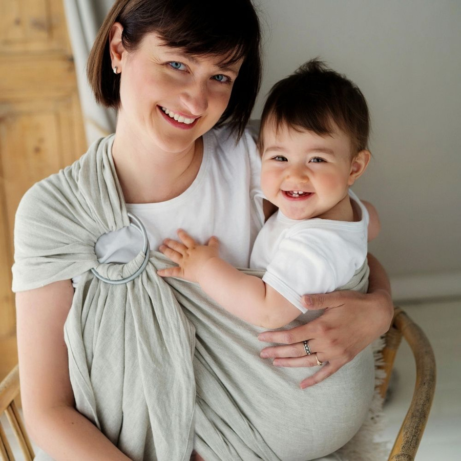 Ring sling Pure Linen Greige - M (2 m)