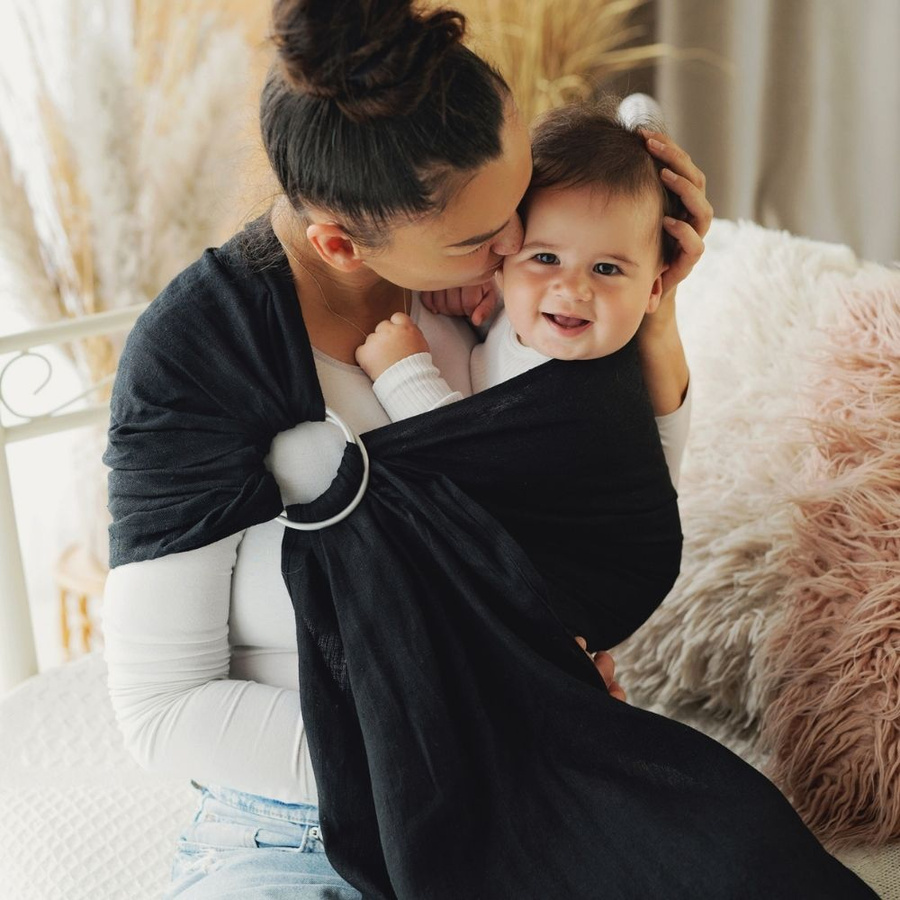 Ring sling Pure Linen Midnight Black - S (1,7 m) /II. jakost