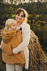 Softshellová kapsa na nosítko a šátek - Mustard