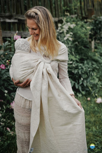 Ring sling Linen Summer Meadow - L (2,3m)