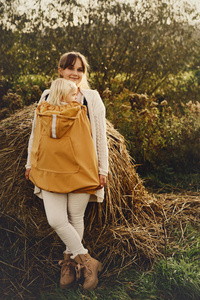 Softshellová kapsa na nosítko a šátek - Mustard