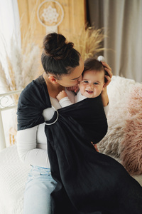 Ring sling Pure Linen Midnight Black - M (2 m)