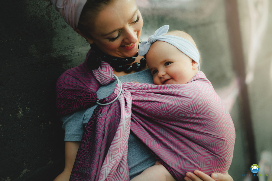 Ring sling TENCEL™ Peony Cube - size L (2,3 m)