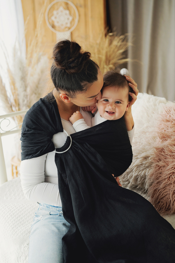 Ring sling Pure Linen Midnight Black - M (2 m)