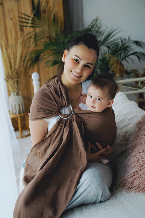 Ring sling Pure Linen Bali Wood - S (1,7 m) DEMO