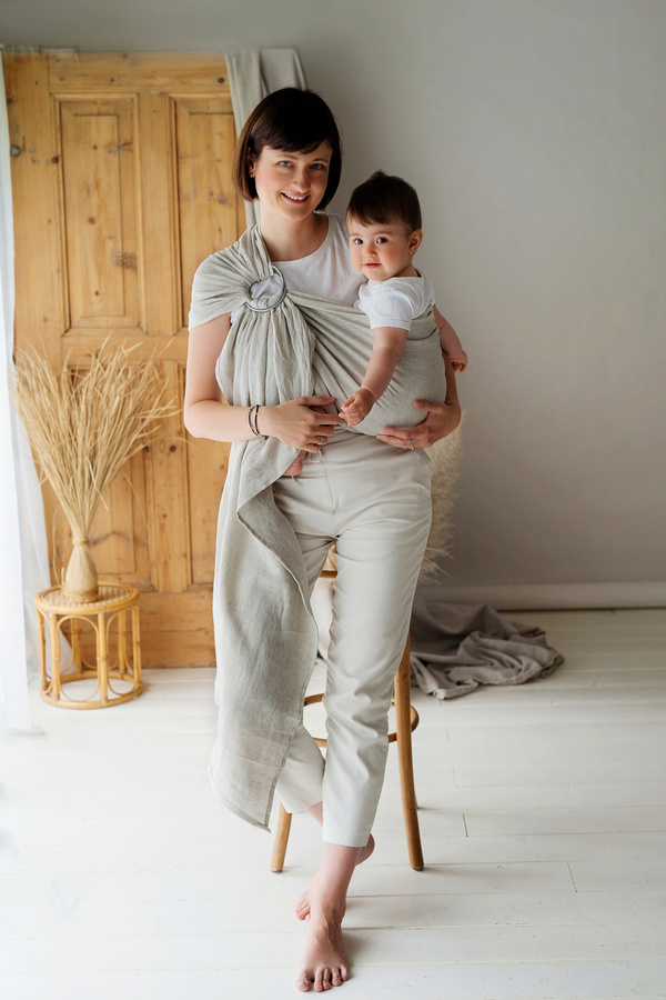 Ring sling Pure Linen Greige - M (2 m)