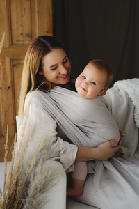 Béžový šátek Beige Moonstone 4,6 m – univerzální šátek na nošení