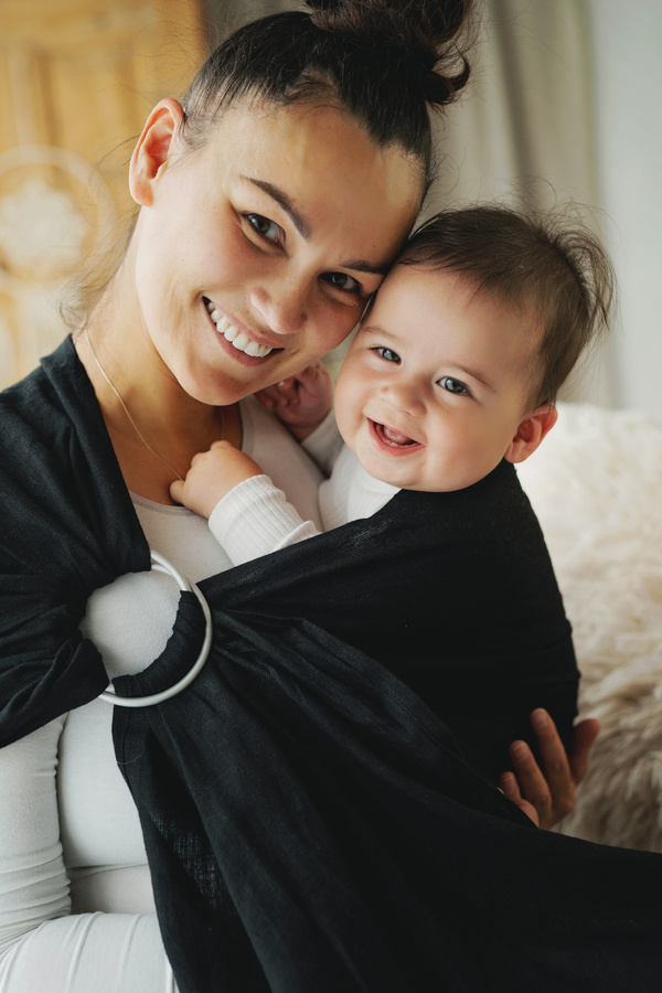 Ring sling Pure Linen Midnight Black - S (1,7 m) /II. jakost