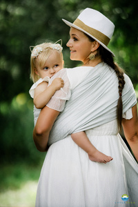 Ring sling Linen Silver Wildness - S (1,7 m)