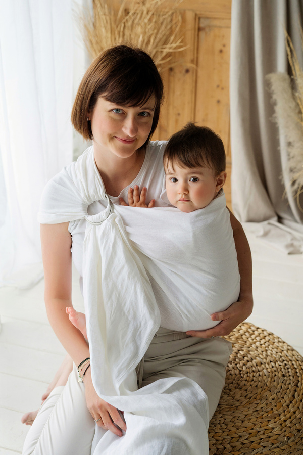 Ring sling Pure Linen White - M (2 m)