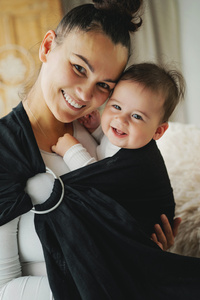 Ring sling Pure Linen Midnight Black - M (2 m)