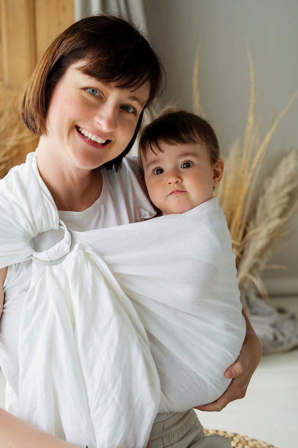 Ring sling Pure Linen White - M (2 m)