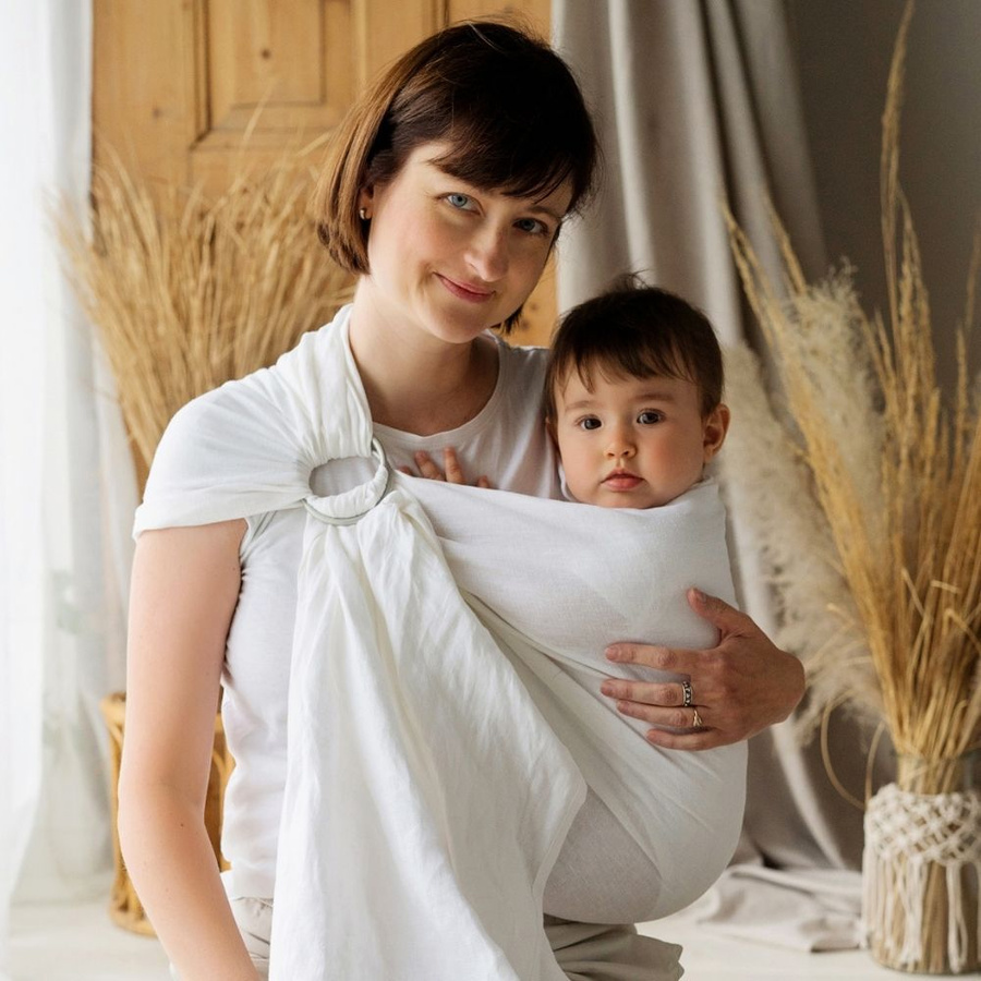 Ring sling Pure Linen White - M (2 m)